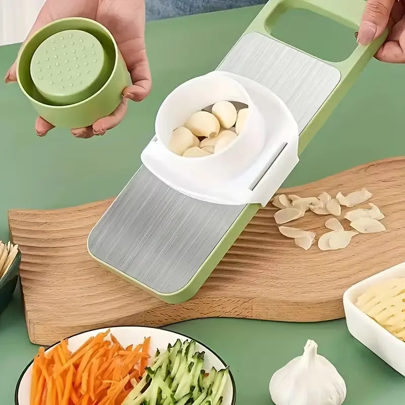 Ultimate Multi-Functional Vegetable Slicer: Adjustable Stainless Steel Blades, Comfortable Grip, and Safety Features for Effortless Meal Prep