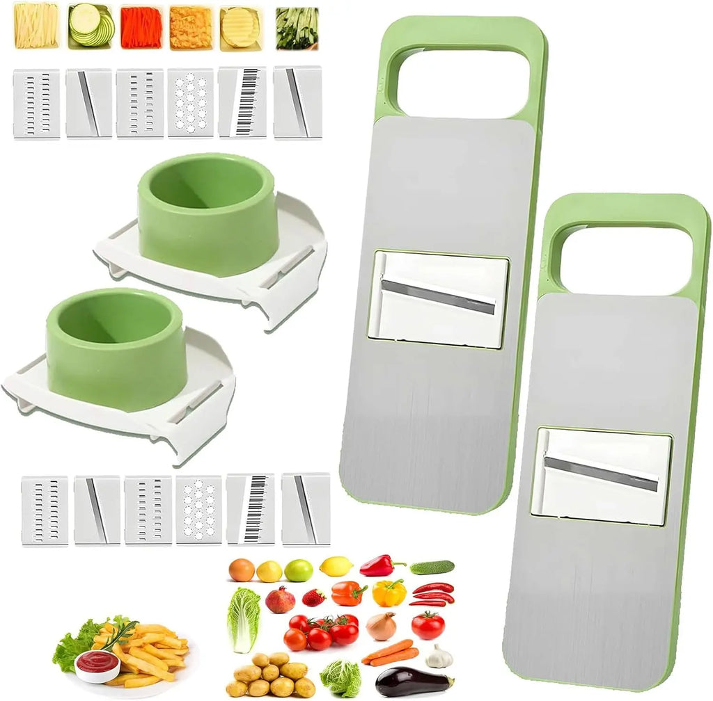 Ultimate Multi-Functional Vegetable Slicer: Adjustable Stainless Steel Blades, Comfortable Grip, and Safety Features for Effortless Meal Prep