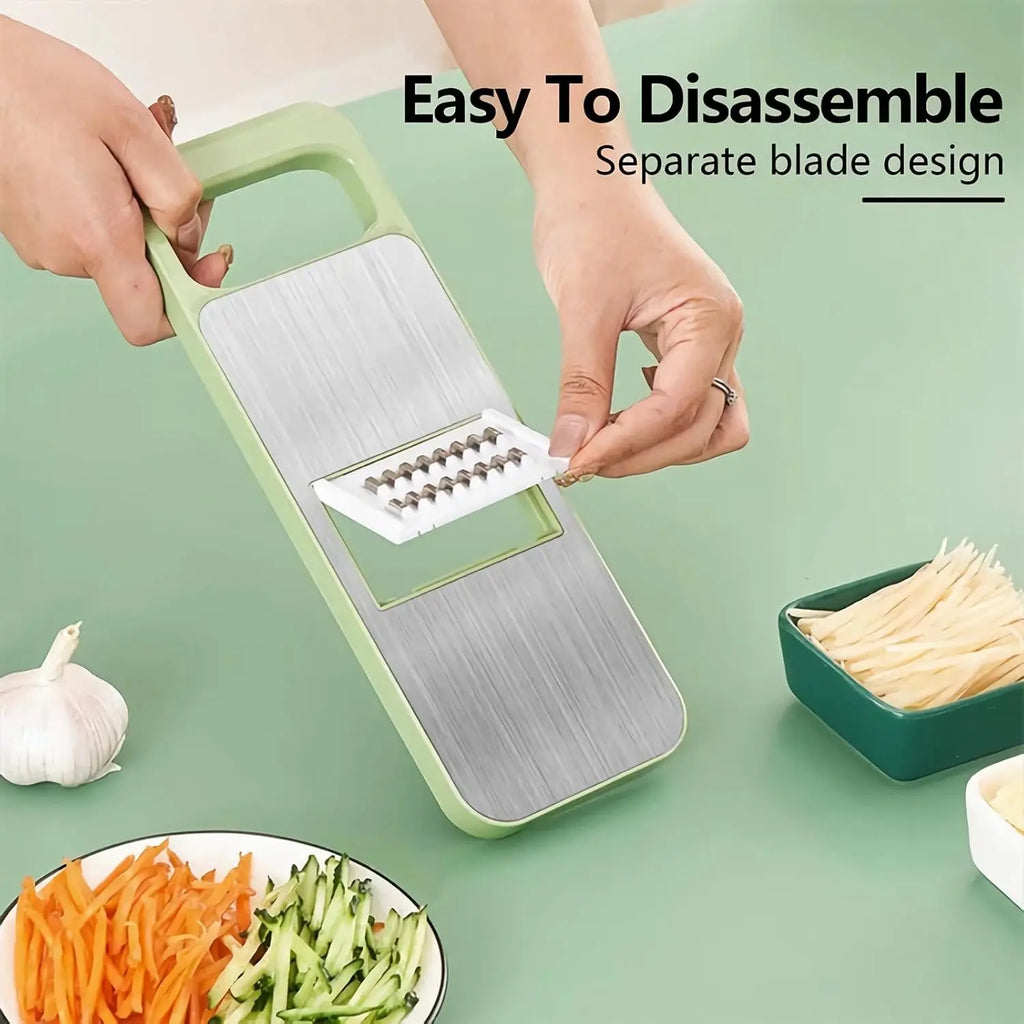 Ultimate Multi-Functional Vegetable Slicer: Adjustable Stainless Steel Blades, Comfortable Grip, and Safety Features for Effortless Meal Prep
