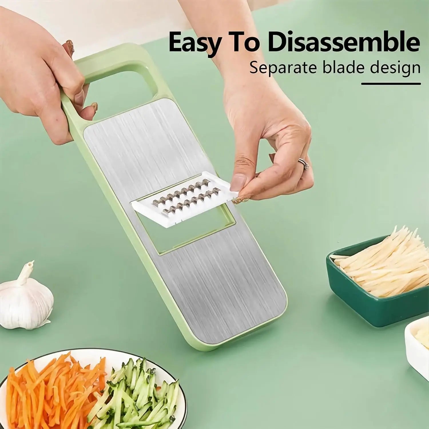 Ultimate Multi-Functional Vegetable Slicer: Adjustable Stainless Steel Blades, Comfortable Grip, and Safety Features for Effortless Meal Prep
