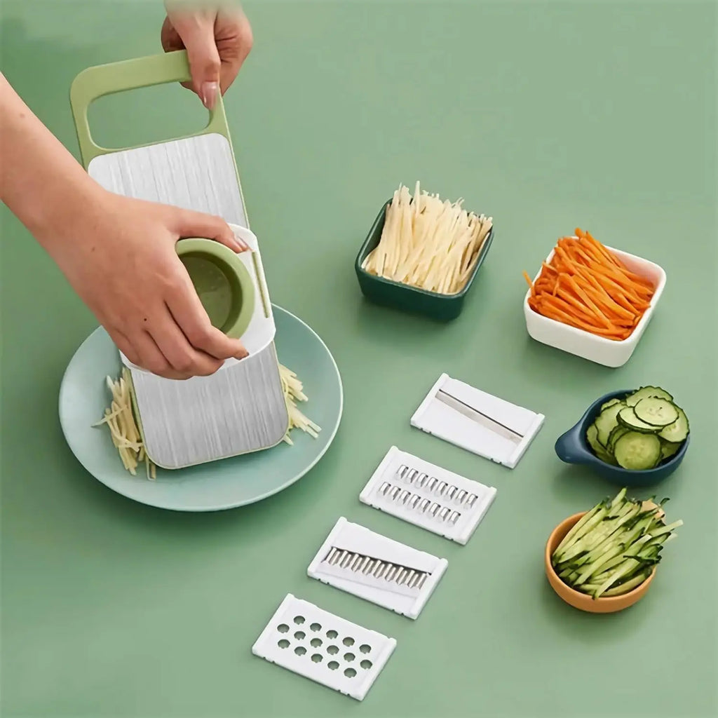 Ultimate Multi-Functional Vegetable Slicer: Adjustable Stainless Steel Blades, Comfortable Grip, and Safety Features for Effortless Meal Prep