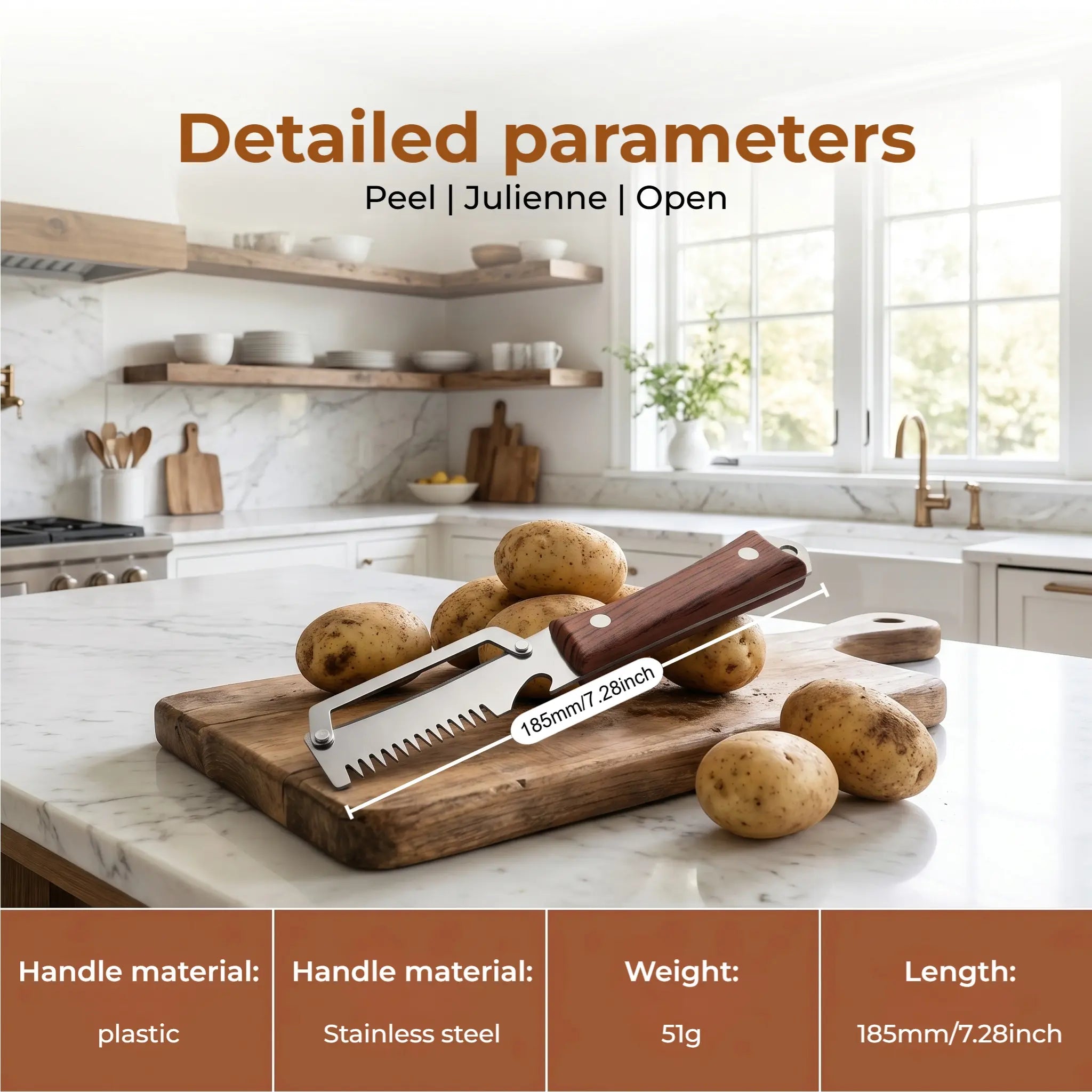 Transform Your Cooking Experience with the 2-Piece Premium 3-in-1 Kitchen Peeler – Heavy Duty Stainless Steel Multi-Tool with Ultra Sharp Vegetable Peeler, Julienne Shredder, and Convenient Bottle Opener!