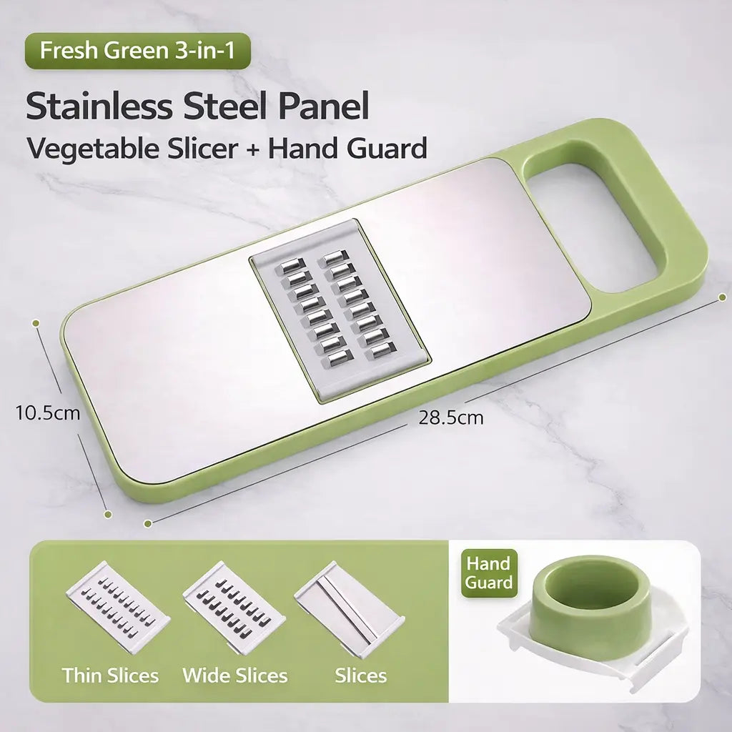 Ultimate Multi-Functional Vegetable Slicer: Adjustable Stainless Steel Blades, Comfortable Grip, and Safety Features for Effortless Meal Prep