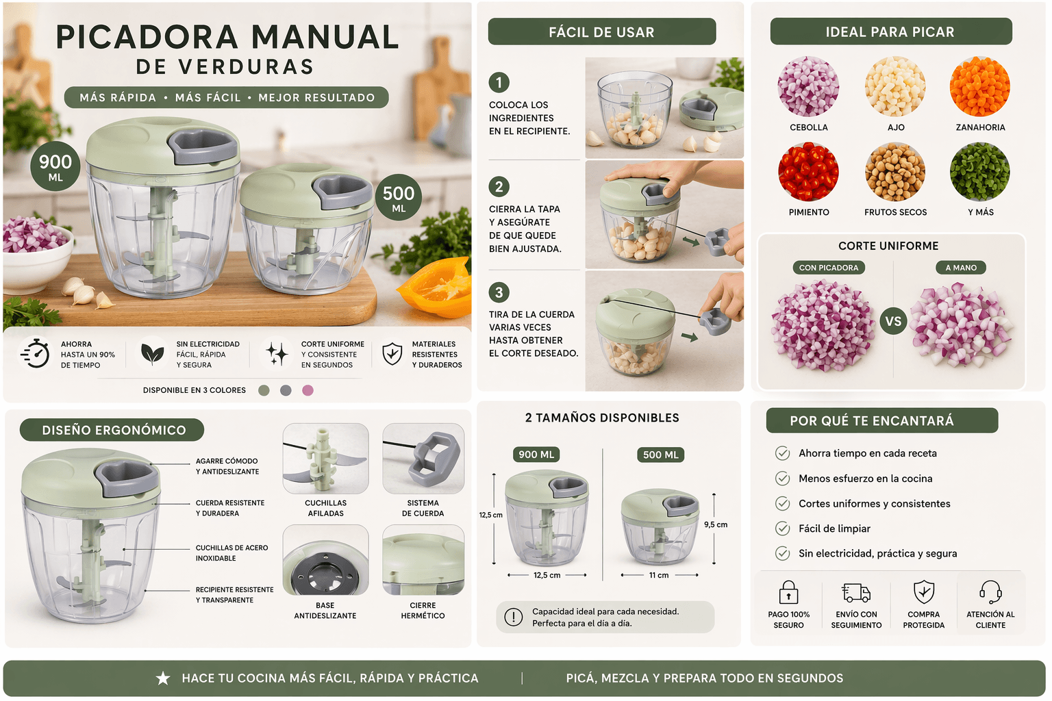 Picadora Manual de Verduras y Cebolla